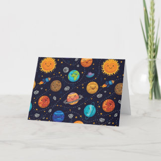 Happy Planets Wenskaart (Blank) Bedankkaart