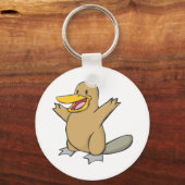 Happy Platypus Cartoon Sleutelhanger (Voorkant)