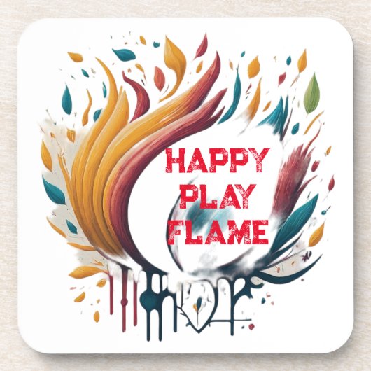 Happy Play Flame Bier Onderzetter (Voorkant)