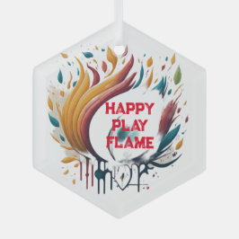 Happy Play Flame Design Glas Ornament