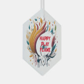 Happy Play Flame Design Glas Ornament (Voorkant Rechts)