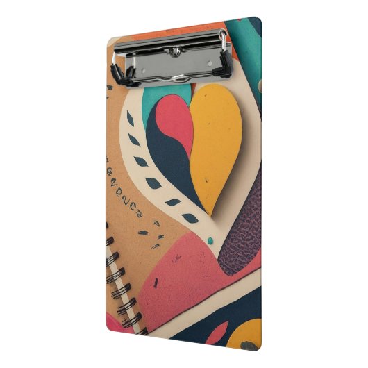 Happy Play Flame Heart-Designed Mini Klembord (Angled2)