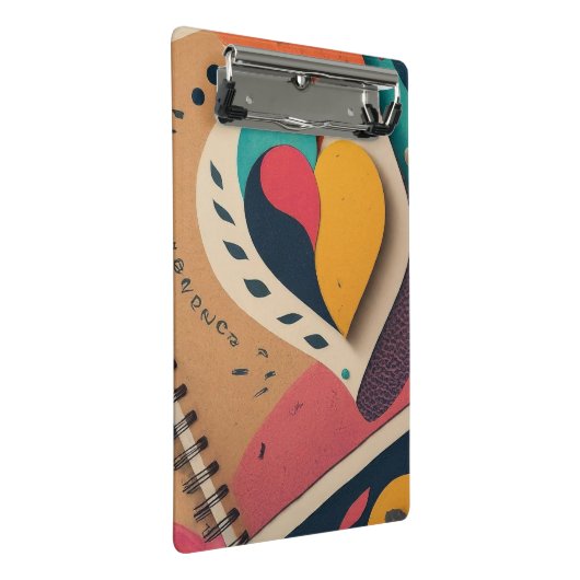 Happy Play Flame Heart-Designed Mini Klembord (Schuin)