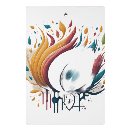 Happy Play Flame Heart-Designed Mini Klembord (Achterkant)