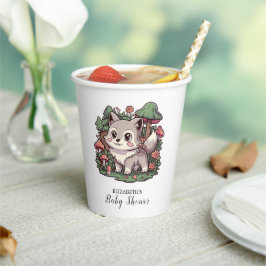 Happy Playful Wolf Baby shower Papieren Bekers