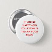 HAPPY.png Ronde Button 5,7 Cm (Voorkant /achterkant)