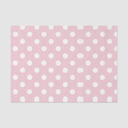 Happy ,poeder roze,polka dot,wit,girly,land, tissuepapier (Voorkant)