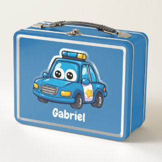 Happy Police Car, Boys, Personalized Blue 