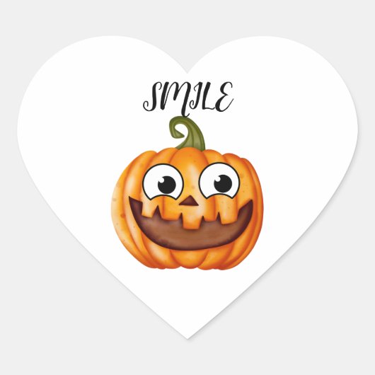 Happy polka dots pumpkin thanksgiving hart sticker (Voorkant)
