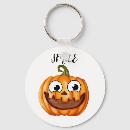 Happy polka-pompoen Thanksgiving Sleutelhanger (Voorkant)