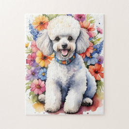 Happy Poodle Colorful Watercolor Puppy Legpuzzel