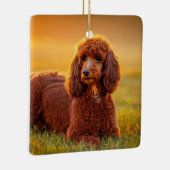 Happy Poodle Keramisch Ornament (Rechts)