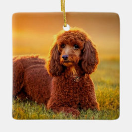 Happy Poodle Keramisch Ornament