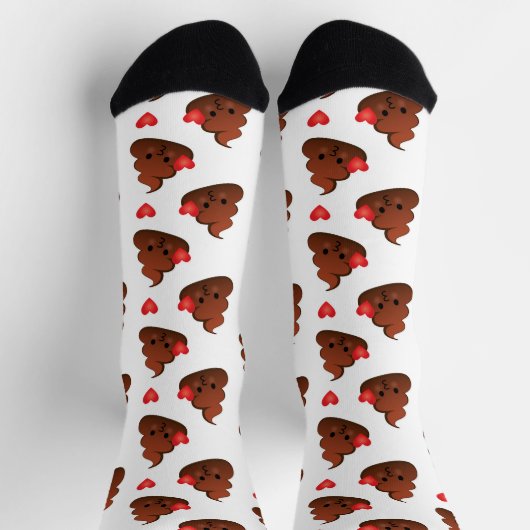 Happy Poop Emoji Socks Emoticon Pile of Poo Sokken (Top)