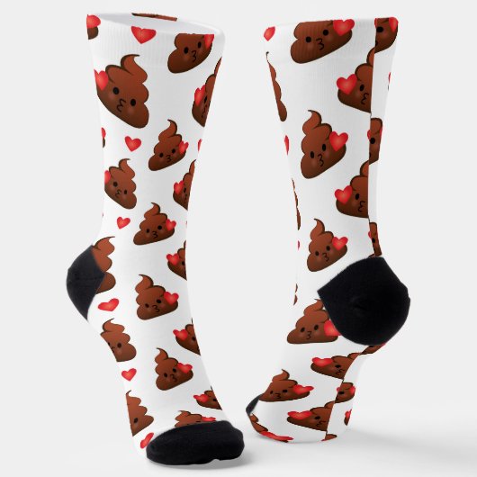 Happy Poop Emoji Socks Emoticon Pile of Poo Sokken (Gebogen)