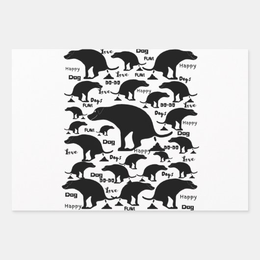 Happy Pooping Dog Inpakpapier Vel (Voorkant 3)