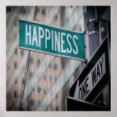 Happy Positive Motivation Words Straatnaambordje P Poster (Voorkant)