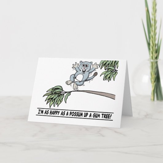 happy possum-wenskaart kaart (Voorkant)