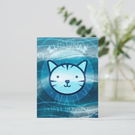 Happy Postcrossend Kat Briefkaart (Staand voorkant)