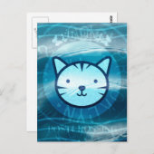 Happy Postcrossend Kat Briefkaart (Voorkant / Achterkant)