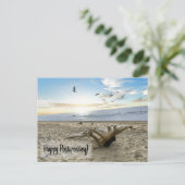 Happy Postcrossing Beach - Briefkaart (Staand voorkant)