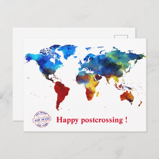 Happy postcrossing. briefkaart (Voorkant / Achterkant)