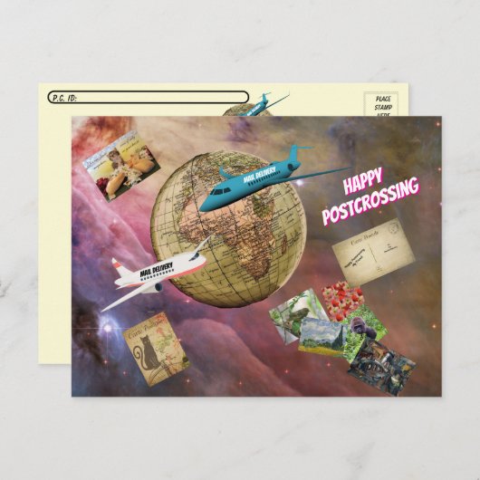 Happy Postcrossing - Mail over de hele wereld Briefkaart (Voorkant / Achterkant)