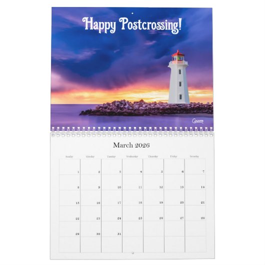 Happy Postcrossing - Middelgrote kalender (Mar 2026)