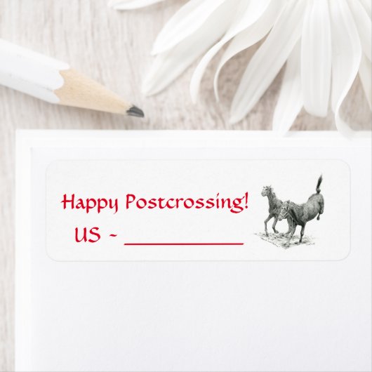 Happy Postcrossing Paard Labels (Insitu)