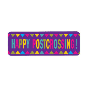 Happy Postcrossover in Bright Colors Embellishing Etiket