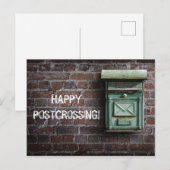 Happy postkruising boîte à lettre verte briefkaart (Voorkant / Achterkant)