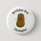 Happy Potato Birthday - Gepersonaliseerd Ronde Button 5,7 Cm (Voorkant)