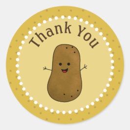 Happy Potato Dank je Ronde Sticker