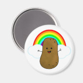 Happy Potato en een regenboog Magneet (Voorkant / Achterkant)