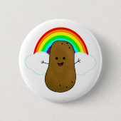 Happy Potato en een regenboog Ronde Button 5,7 Cm (Voorkant)