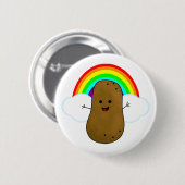 Happy Potato en een regenboog Ronde Button 5,7 Cm (Voorkant /achterkant)