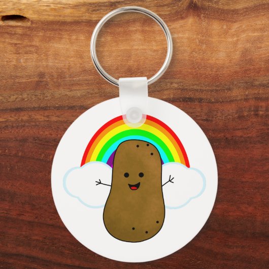 Happy Potato en een regenboog Sleutelhanger (Voorkant)