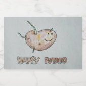 Happy Potato Eten en Drinken Label Set Voedselcontainer Etiket (Enkel label)