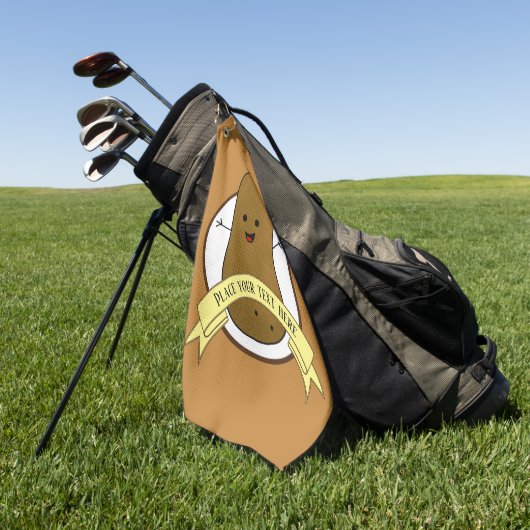 Happy Potato - Gepersonaliseerd Golfhanddoek (Groen)