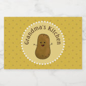 Happy Potato - Gepersonaliseerd Voedselcontainer Etiket (Enkel label)