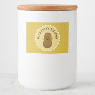 Happy Potato - Gepersonaliseerd Voedselcontainer Etiket