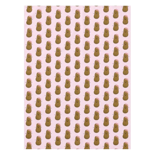 Happy Potato Girl Tablecloth Tafelkleed (Voorkant)