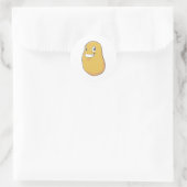 Happy Potato glimlachen Ronde Sticker (Tas)
