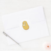 Happy Potato glimlachen Ronde Sticker (Envelop)