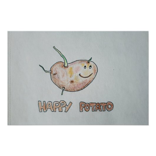 Happy Potato Glossy Poster (Voorkant)