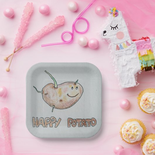 Happy Potato Paper-Bord Papieren Bordje (Feest)