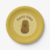 Happy Potato Party-tijd Papieren Bordje (Voorkant)