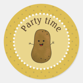 Happy Potato Party-tijd Ronde Sticker