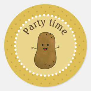 Happy Potato Party-tijd Ronde Sticker