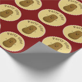 Happy Potato Party Time Deep Red Cadeaupapier (Hoek)